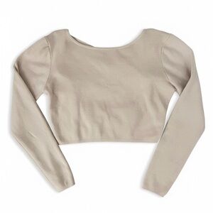 Fashion Nova Cream Long Sleeve Crop Top